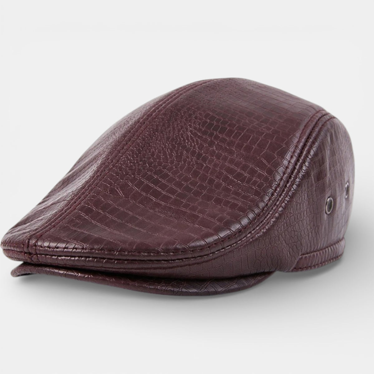 Béret rouge écaille en cuir pour homme