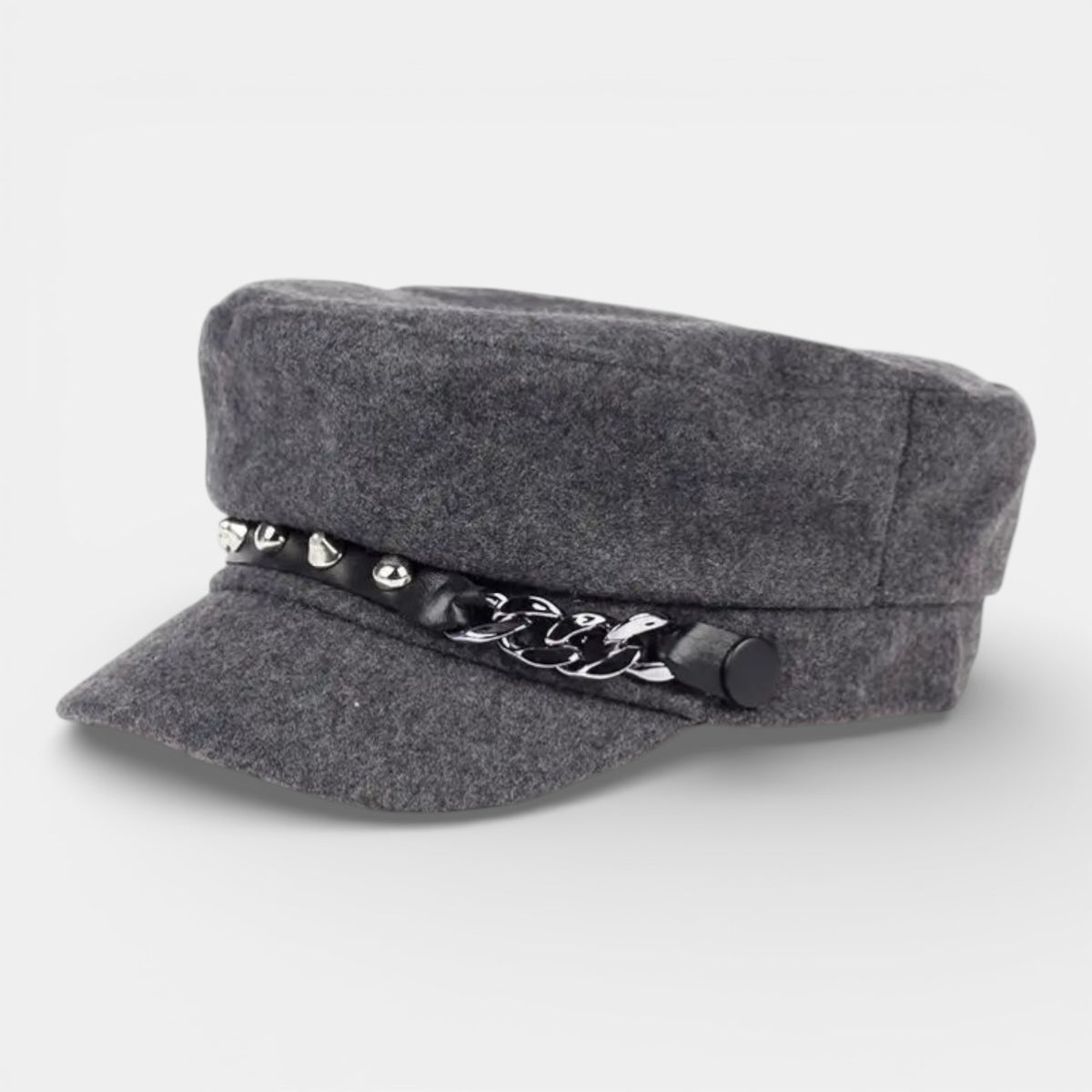 Casquette gavroche unisexe en coton Gris