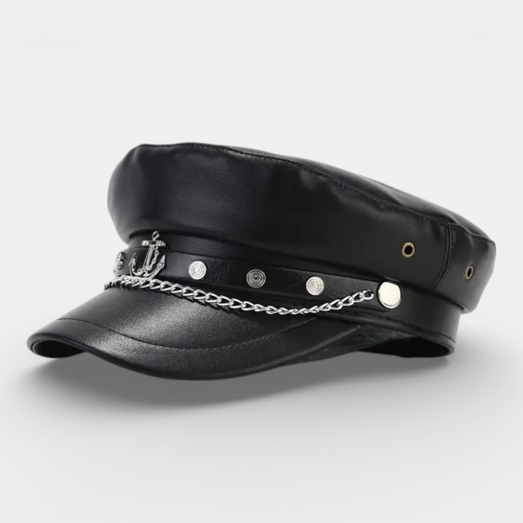 Béret Fashion Noir avec Différent Motif Métallique
