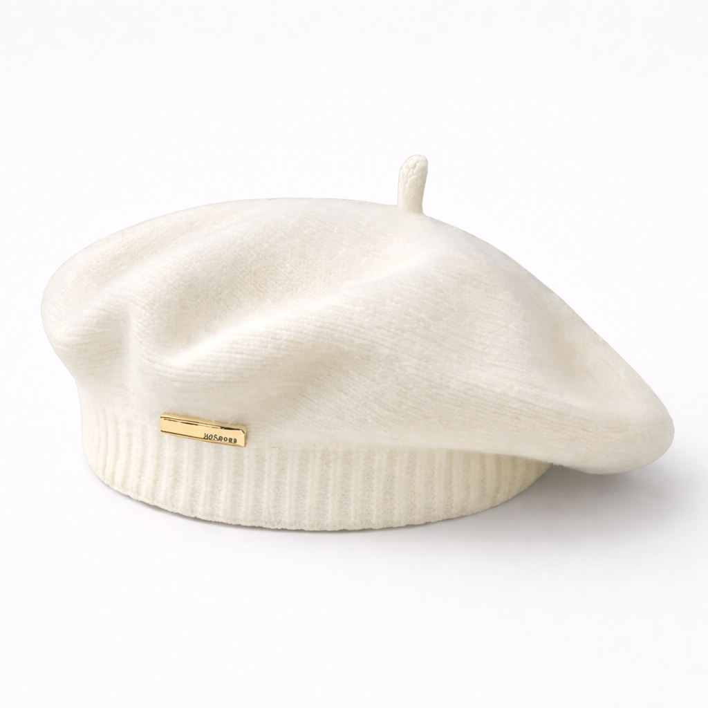 Bonnet Blanc cassé en feutre & polyester