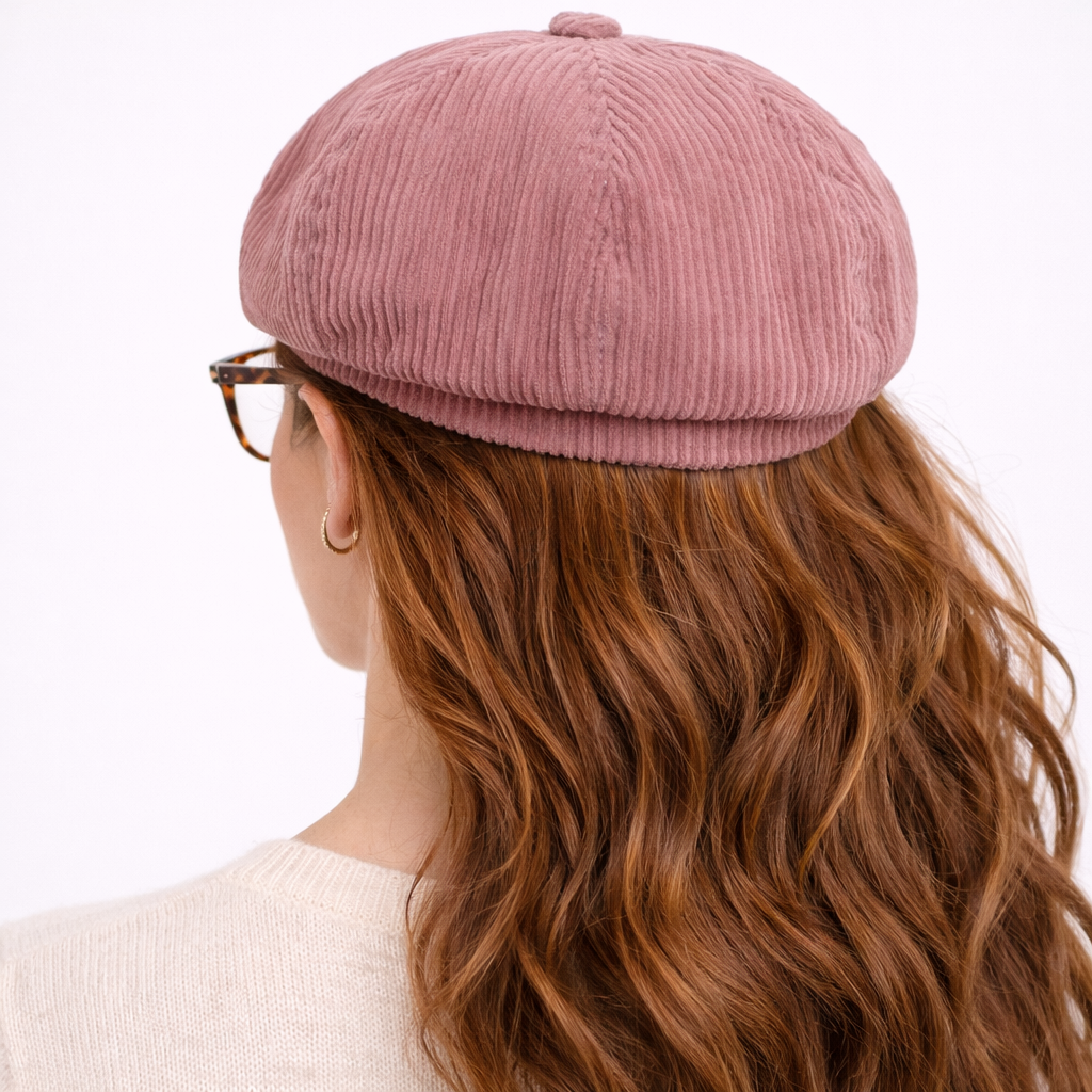 Casquette gavroche anglaise vintage Rose