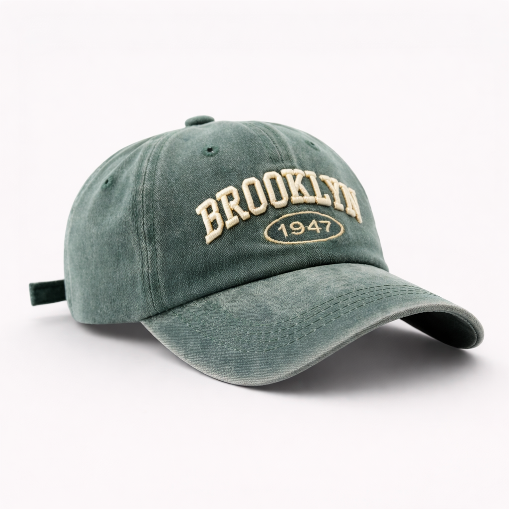 Casquette Rétro Brooklyn Verte en coton 1947