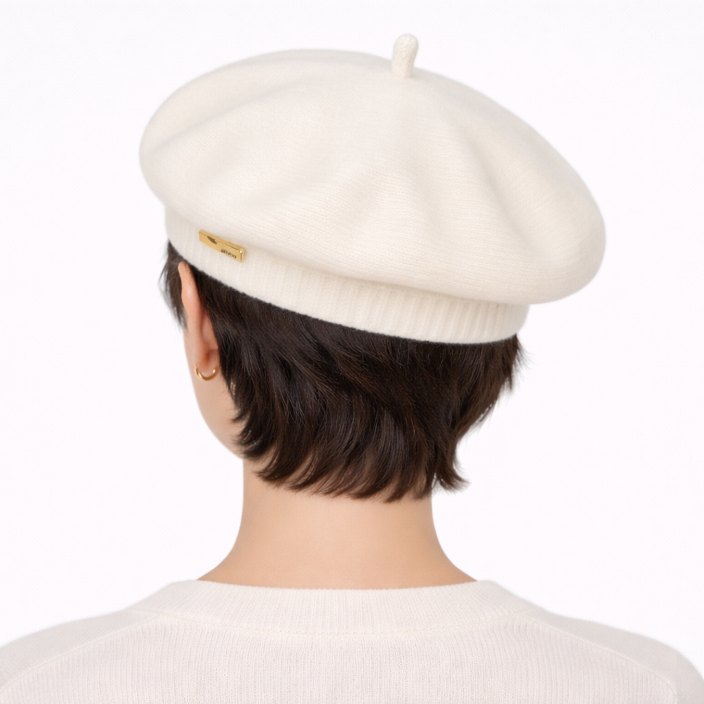Bonnet Blanc cassé en feutre & polyester