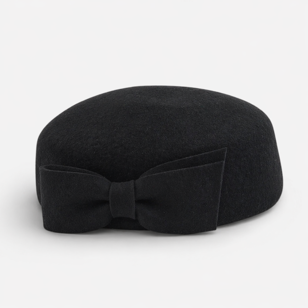 Chapeau à nœud Noir en laine pour femme
