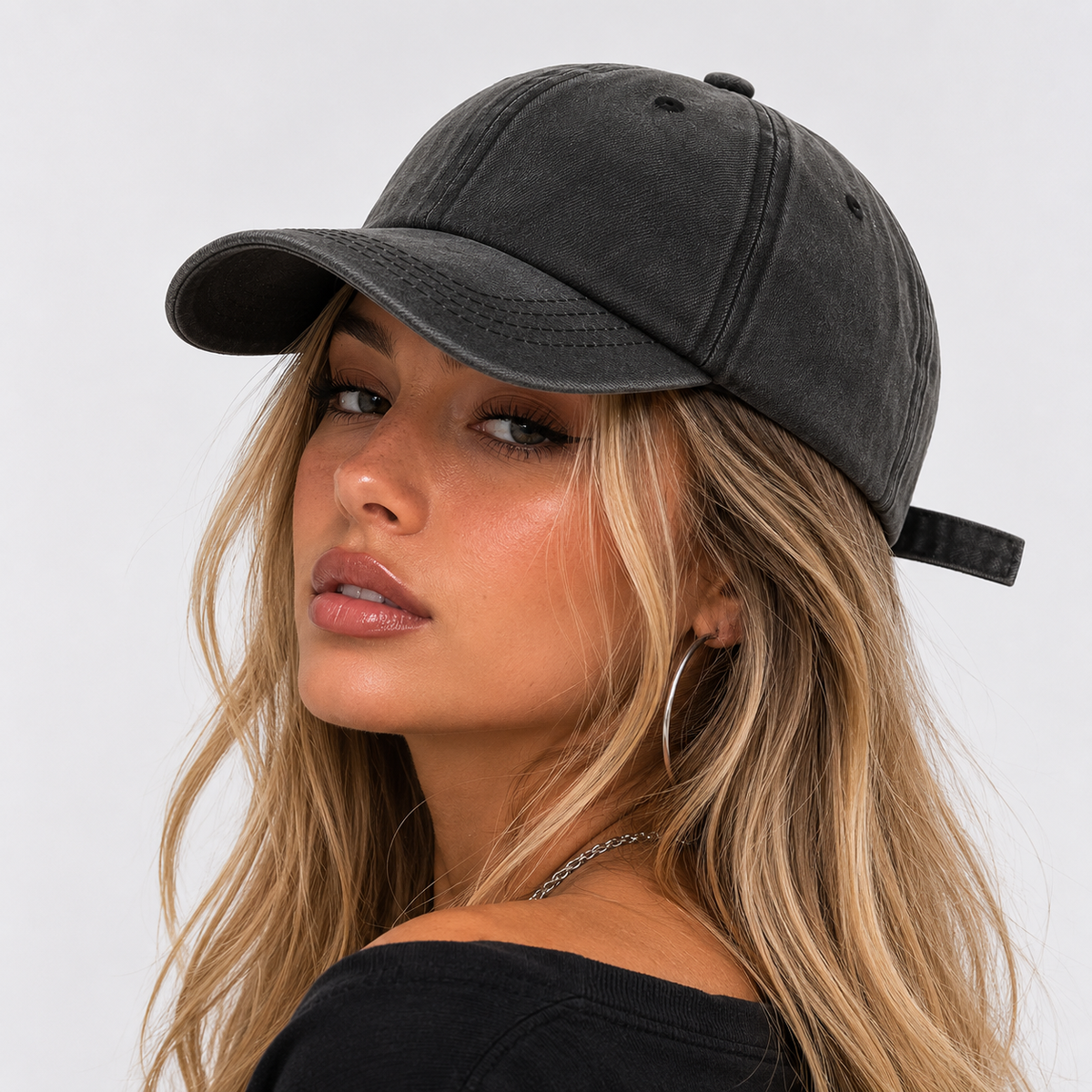 Casquette délavé Grise Denim