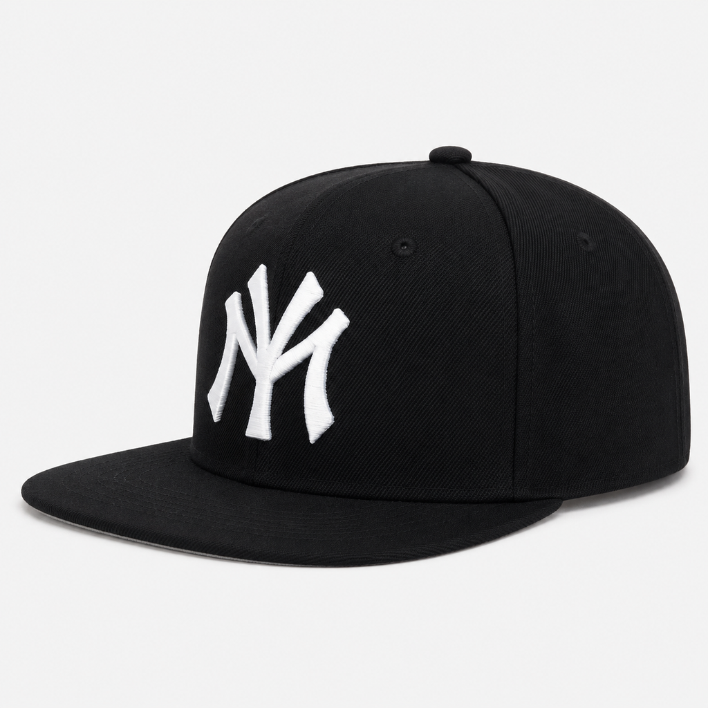 Casquette Snapback Plate Noir style NY Vintage