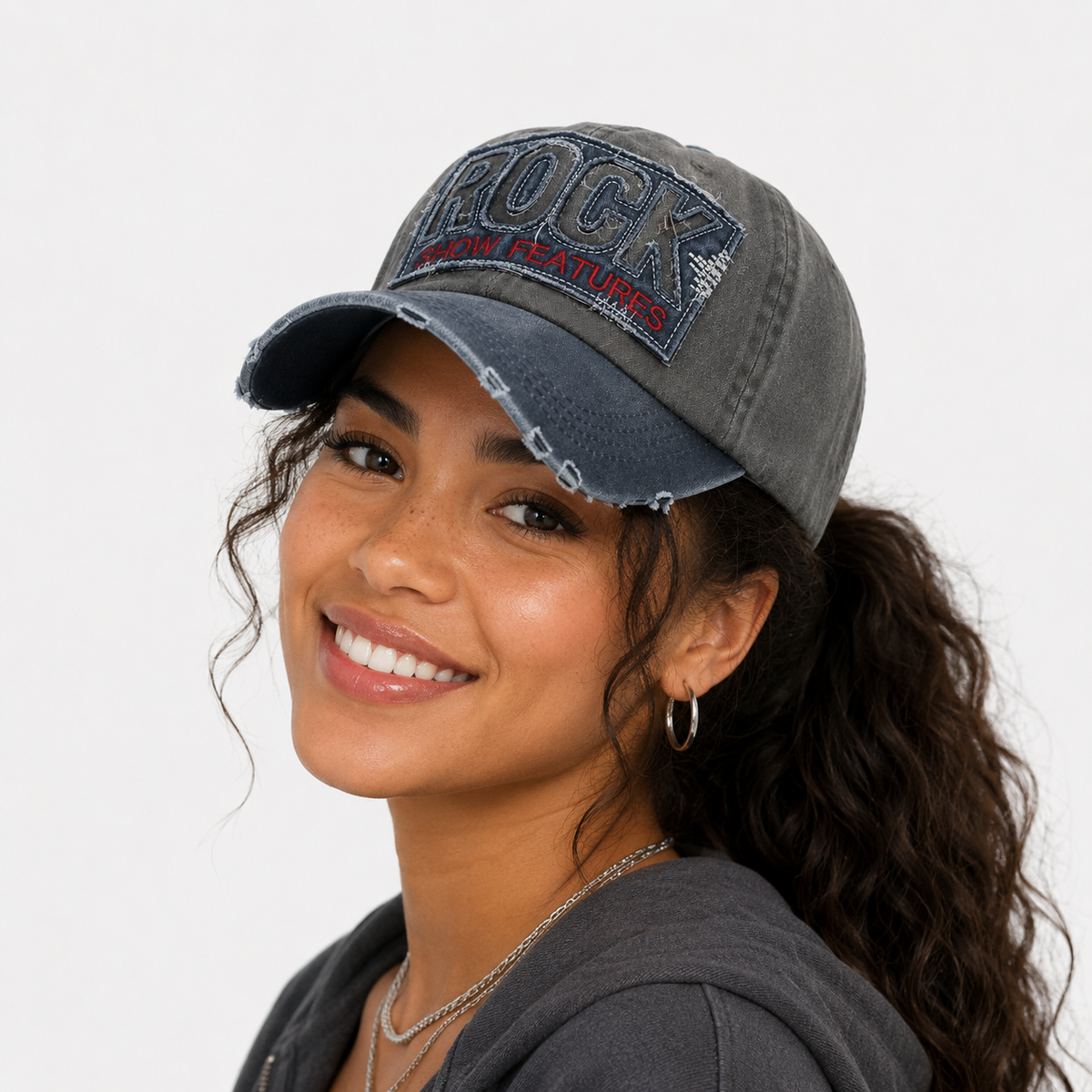 Casquette Baseball Fashion Y2K Grise délavé