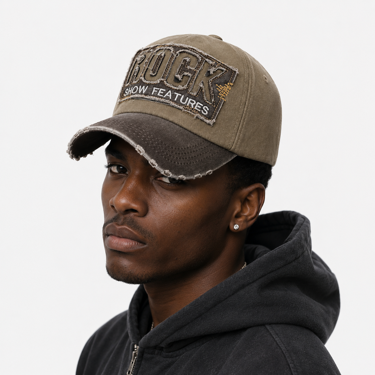 Casquette en Coton baseball Y2k khaki streetwear