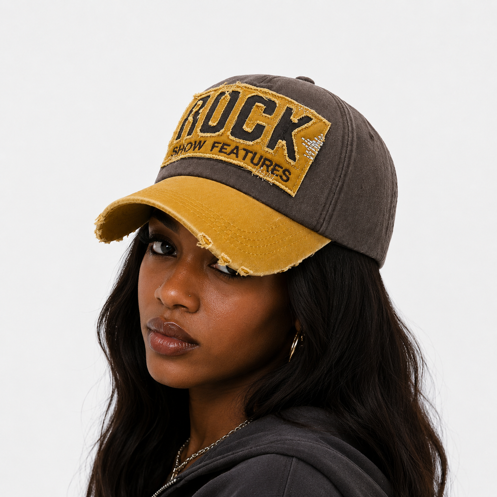 Casquette Délavé "Rock" Jaune