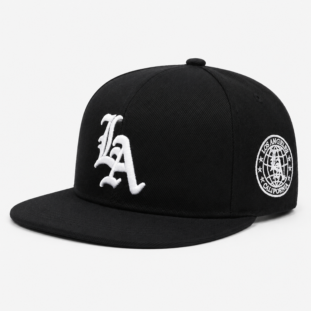 Casquette Snapback LA Noir Motif blanc