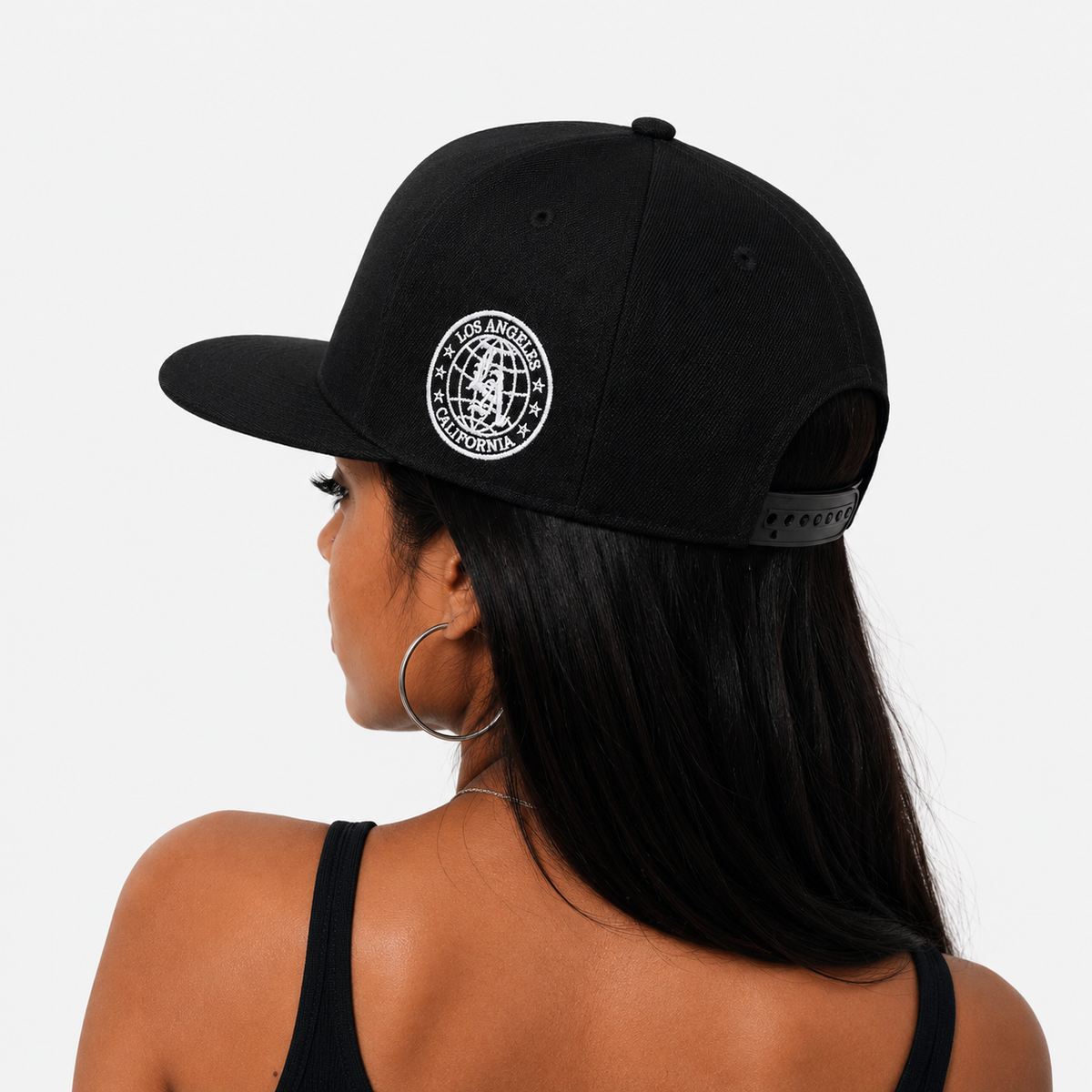 Casquette Snapback LA Noir Motif blanc