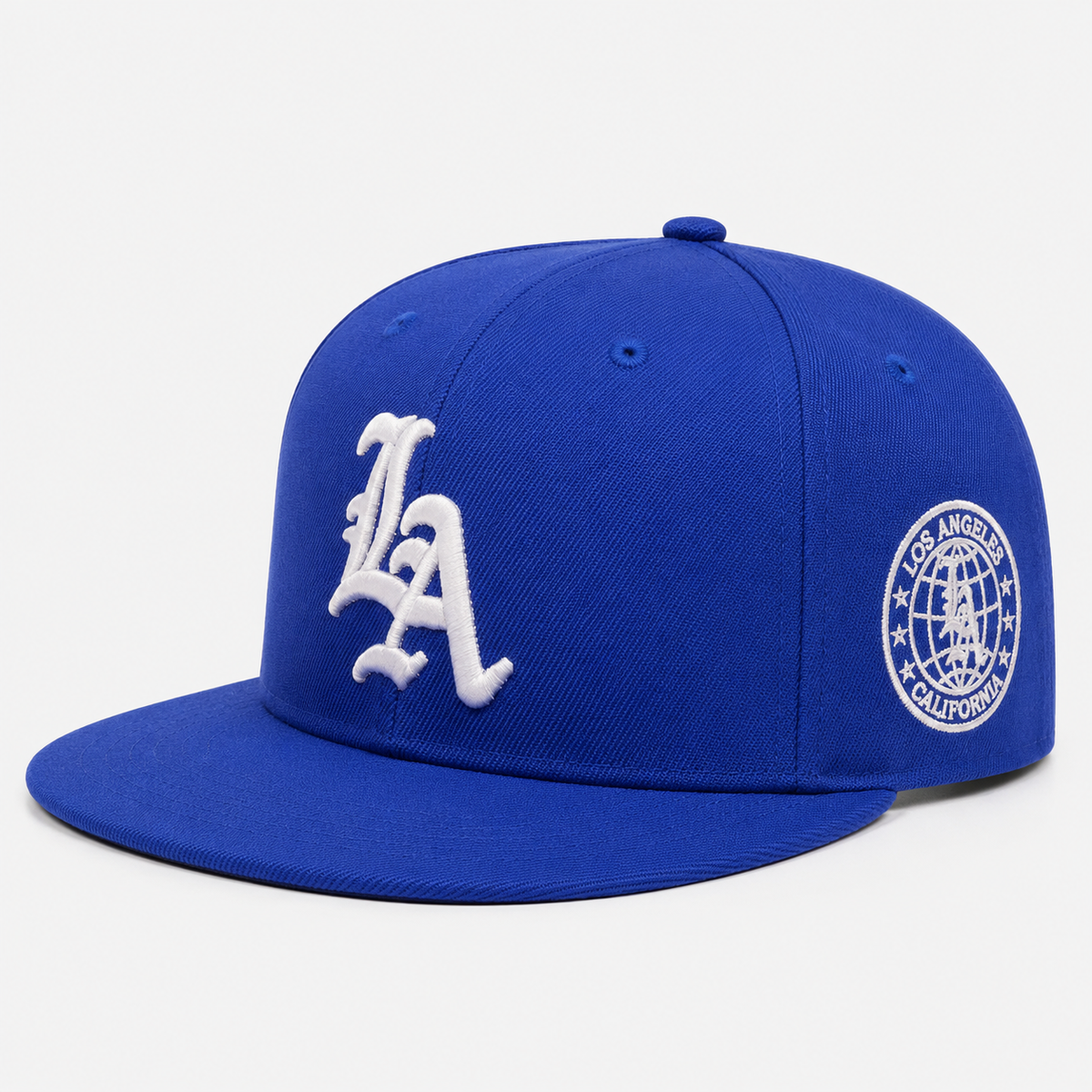 Casquette Los Angeles Bleu Motif Blanc