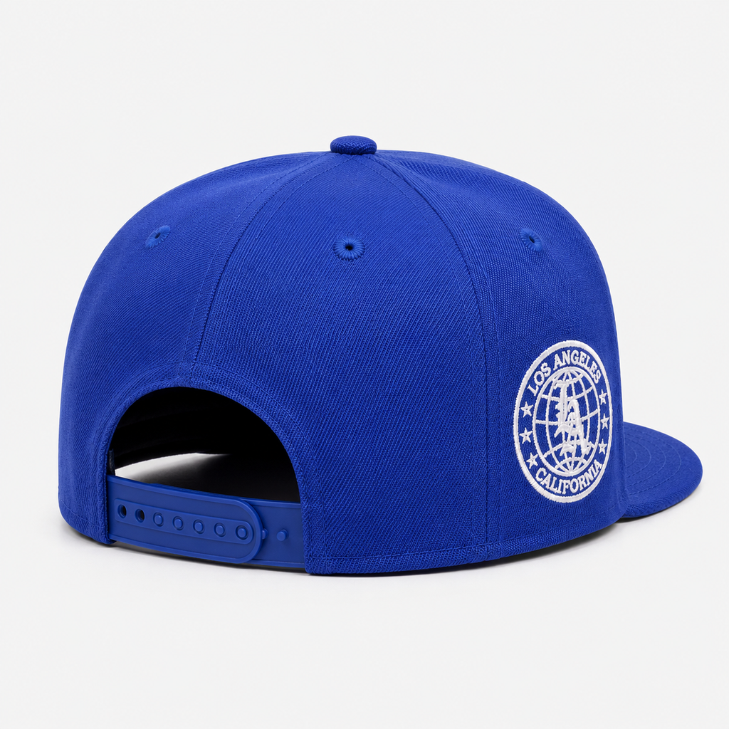 Casquette Los Angeles Bleu Motif Blanc