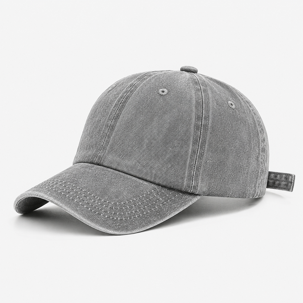 Casquette Baseball Vintage Denim Grise