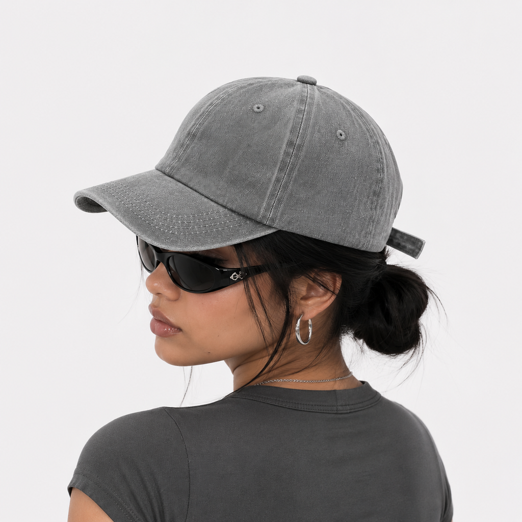 Casquette Baseball Vintage Denim Grise