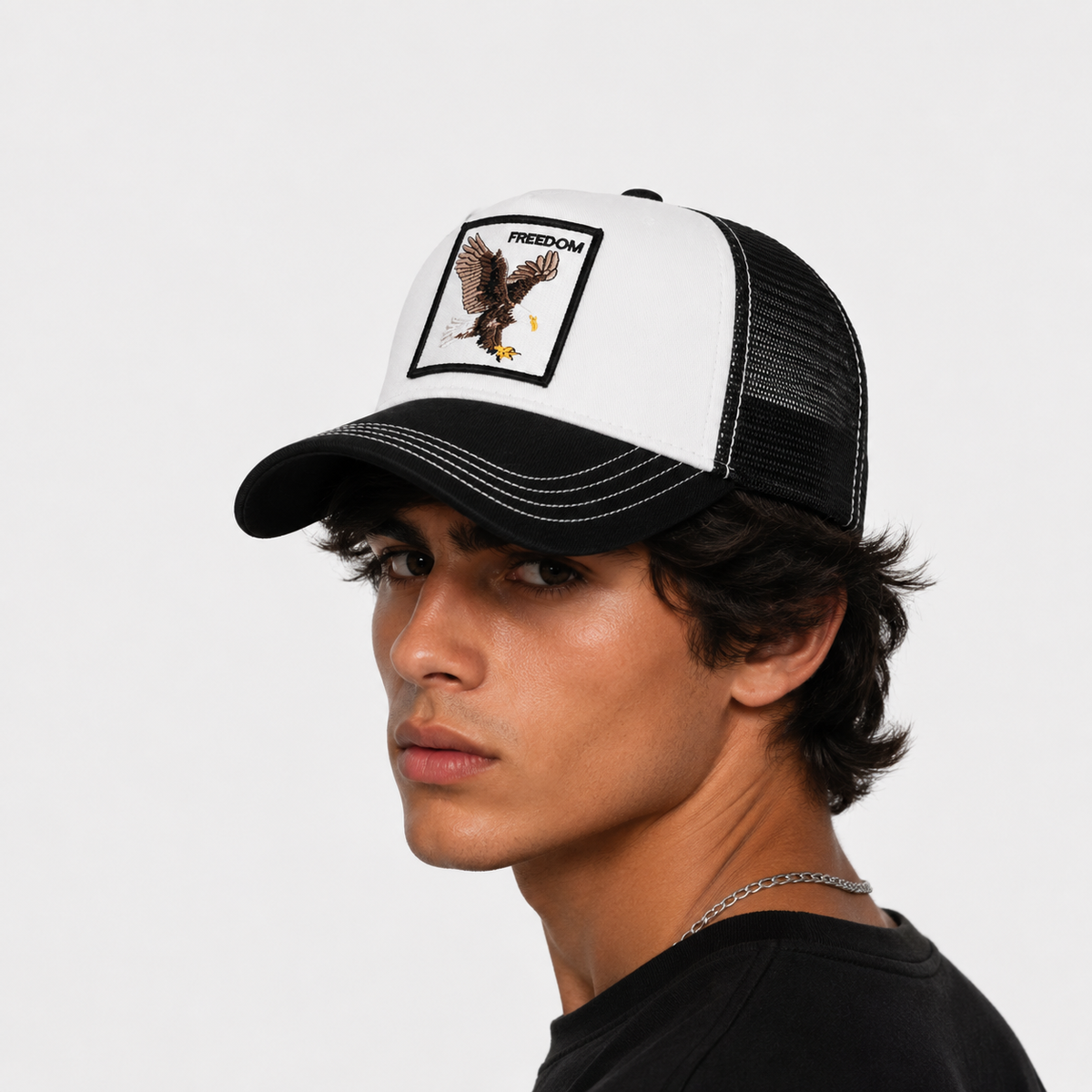 Casquette Snapback Aigle de la liberté Noir