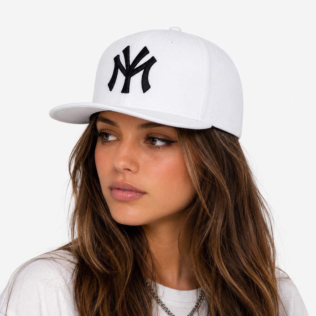 Casquette Snapback NY Blanche Logo Brodé