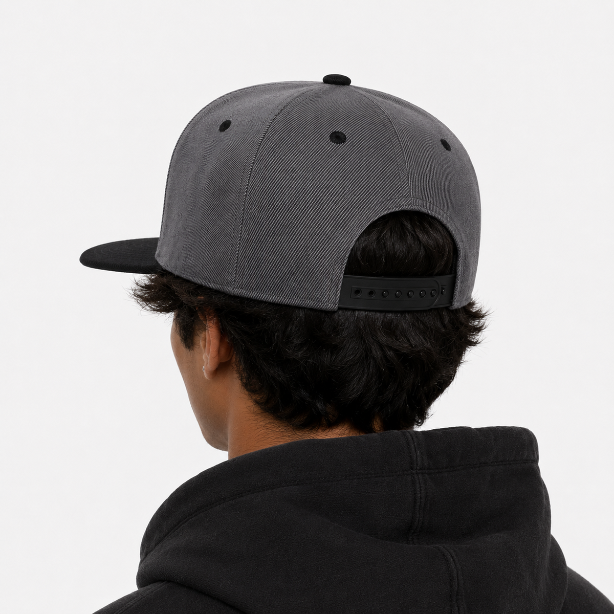 Casquette Snapback NY Grise Visière Noire Brodée
