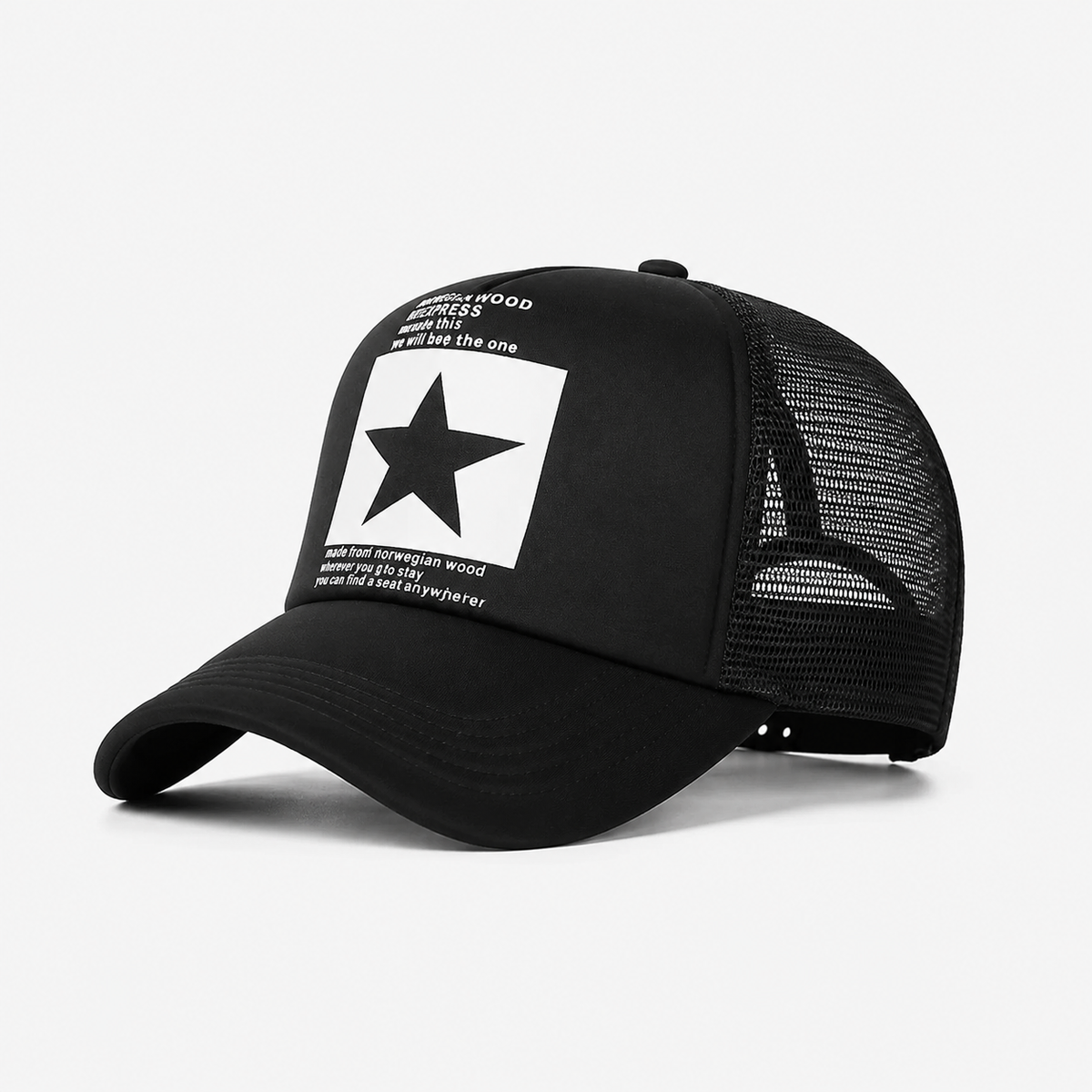Casquette Trucker Étoile Noir & Blanc