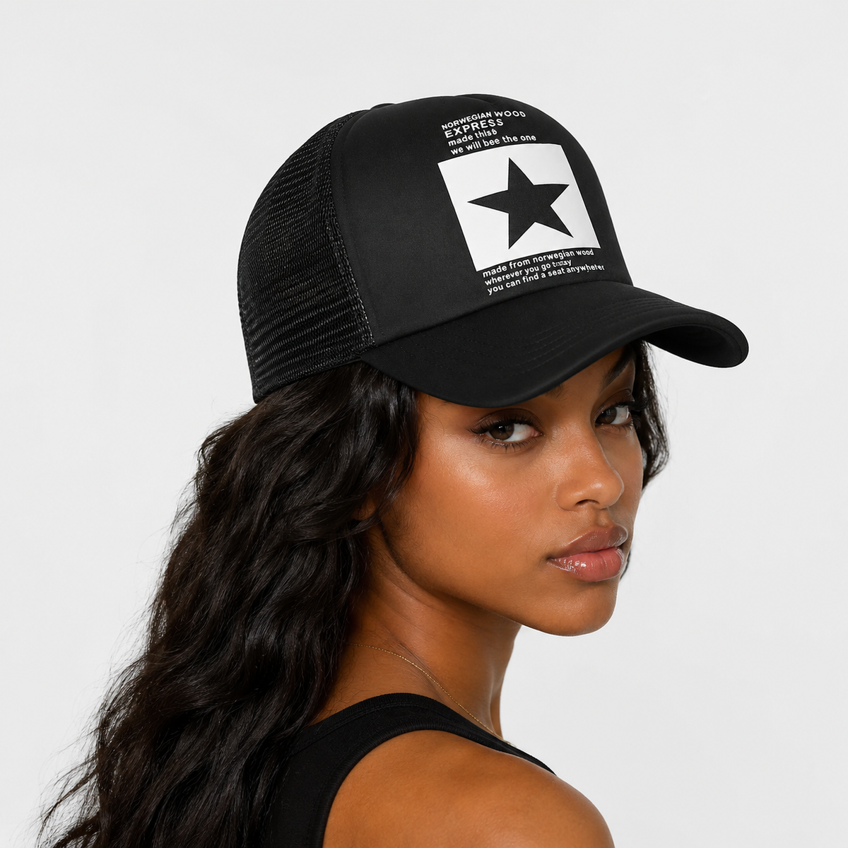 Casquette Trucker Étoile Noir & Blanc