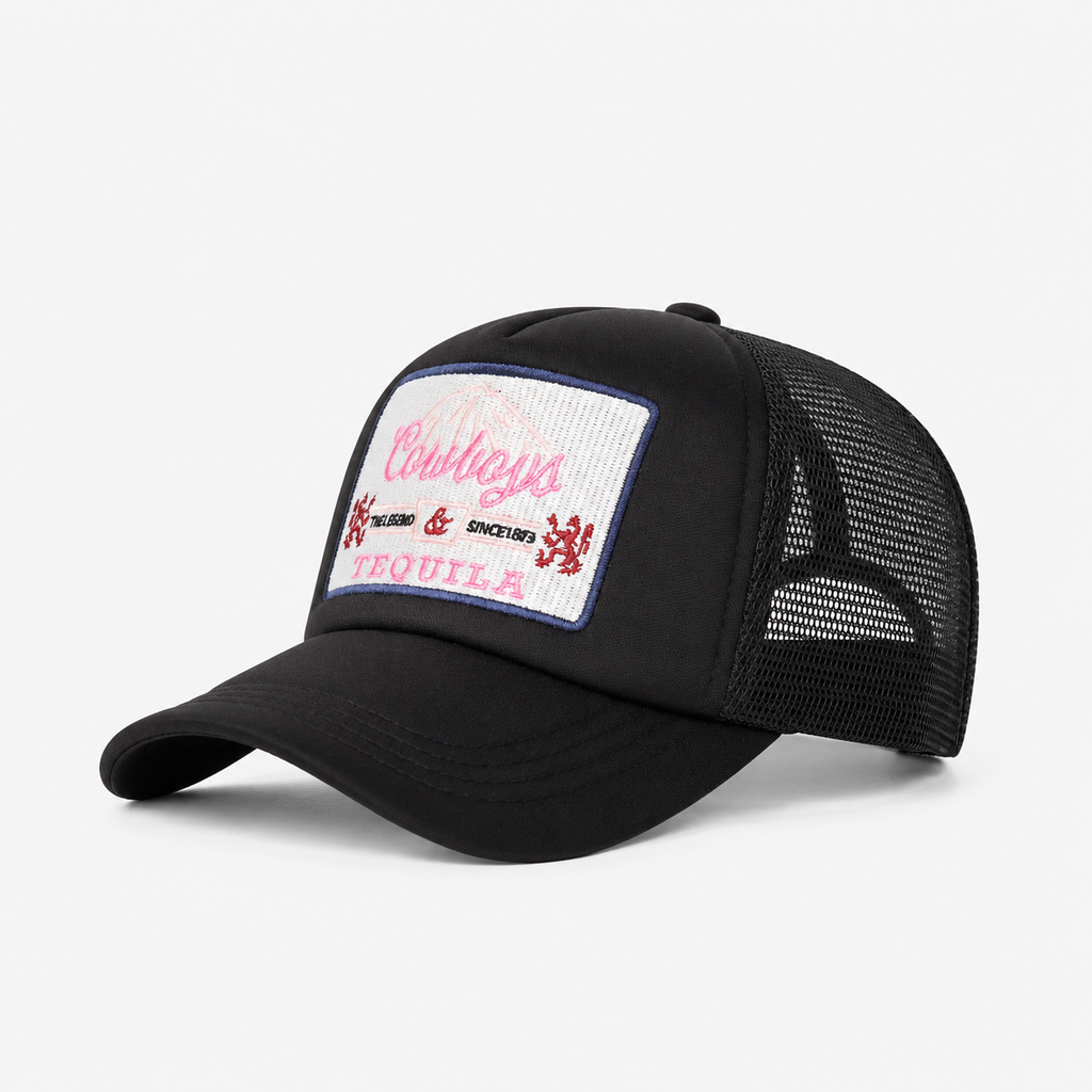 Casquette Trucker Noire Vintage Patch Tequila