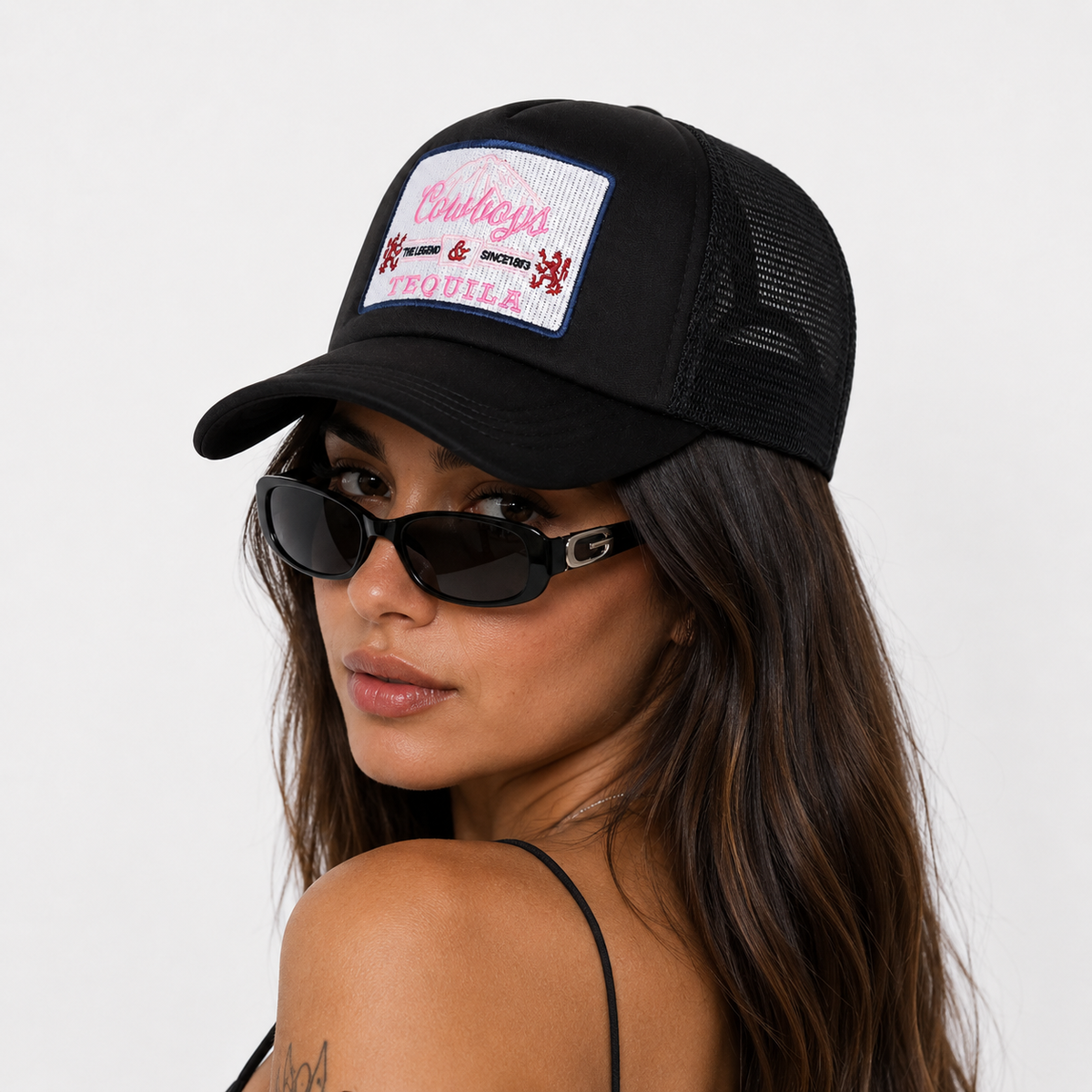 Casquette Trucker Noire Vintage Patch Tequila