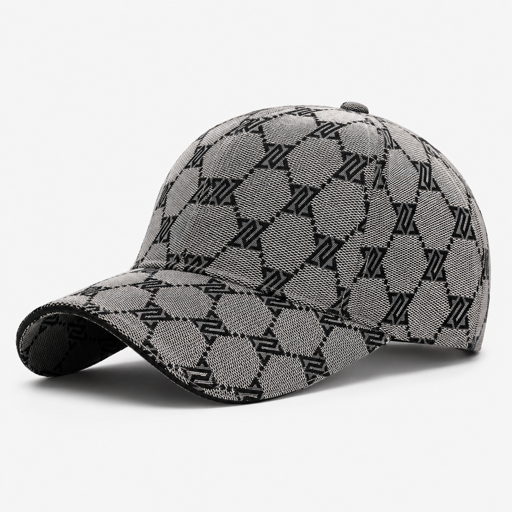 Casquette Grise Motif Monogramme Streetwear Unisexe