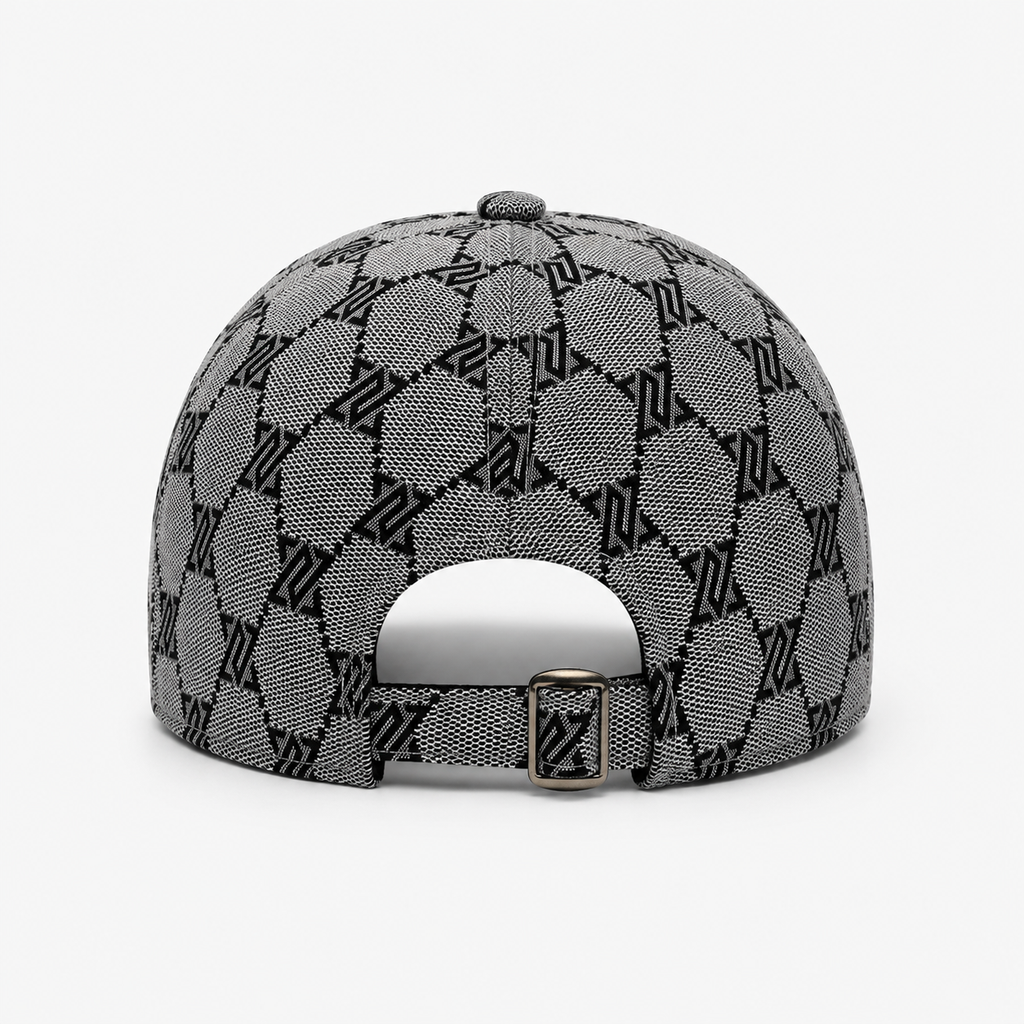 Casquette Grise Motif Monogramme Streetwear Unisexe
