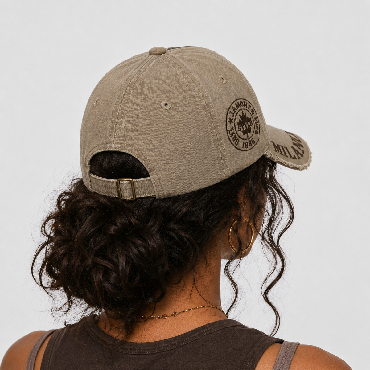 Casquette Vintage Bicolore Indien Brodé Style Américain