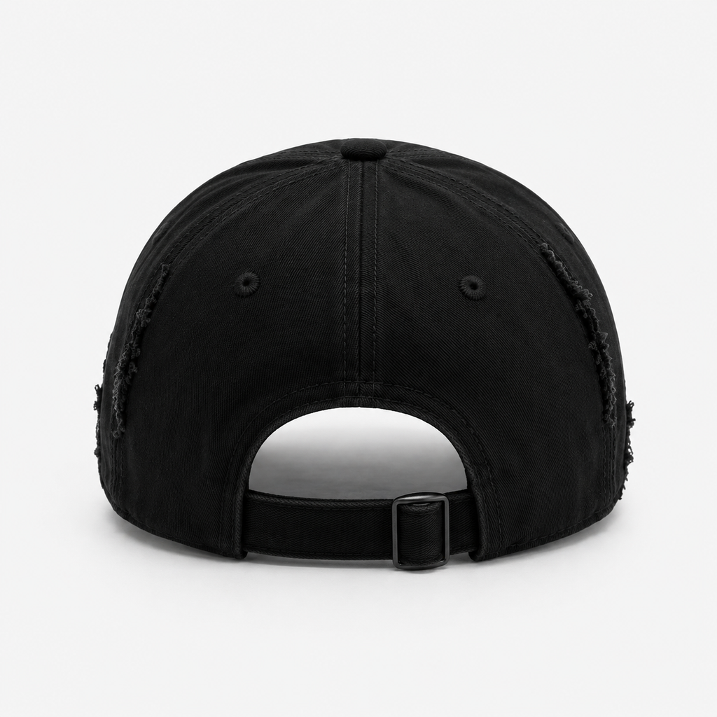 Casquette Noire Gothique Logo Croix Brodée Unisexe