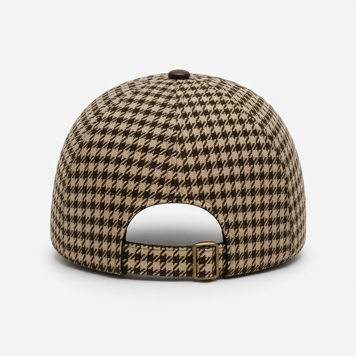 Casquette Pied-de-Poule Marron Élégante Style British