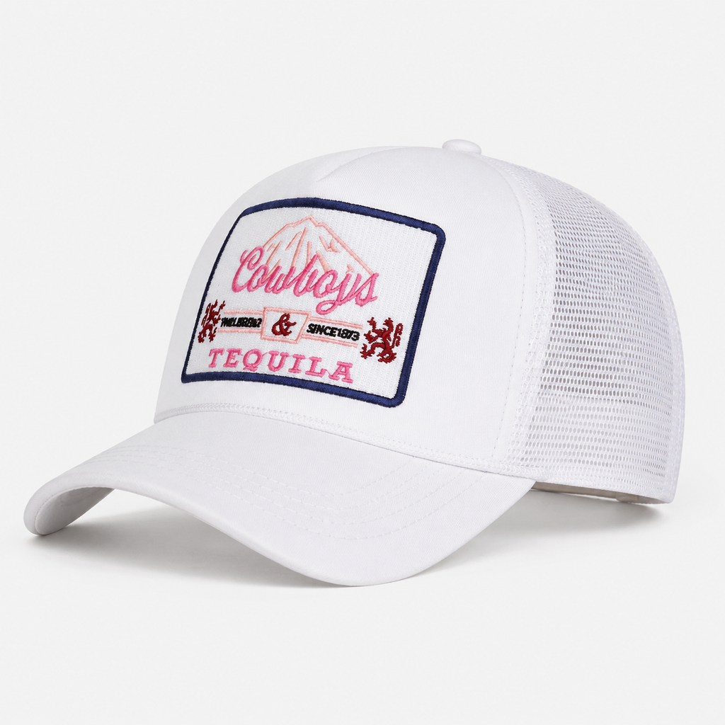 Casquette Trucker Blanche Patch Vintage Tequila