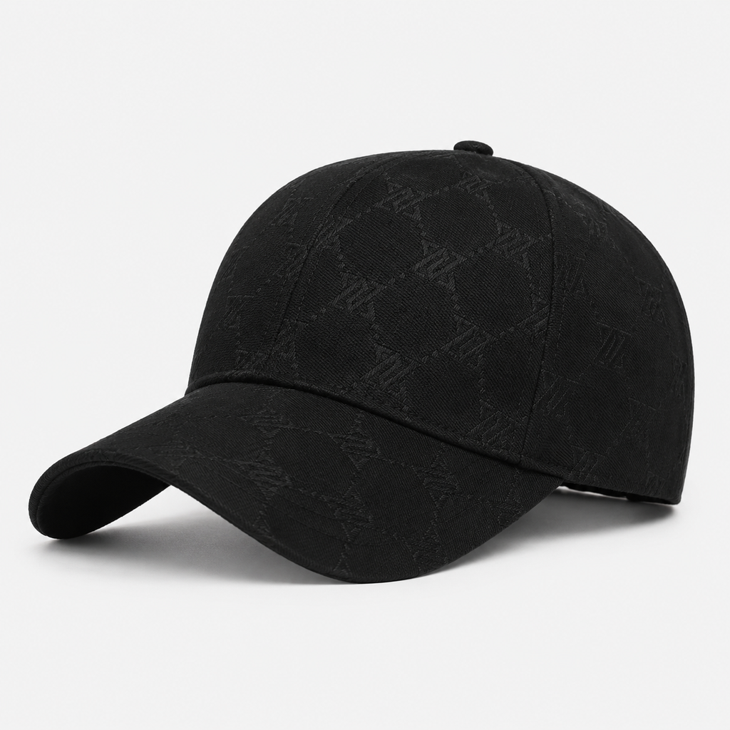 Casquette Noire Monogramme Minimaliste Premium