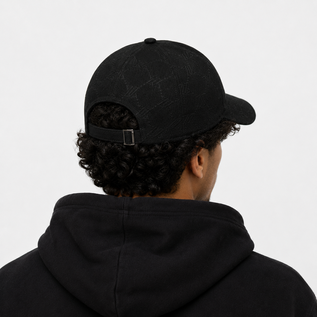 Casquette Noire Monogramme Minimaliste Premium