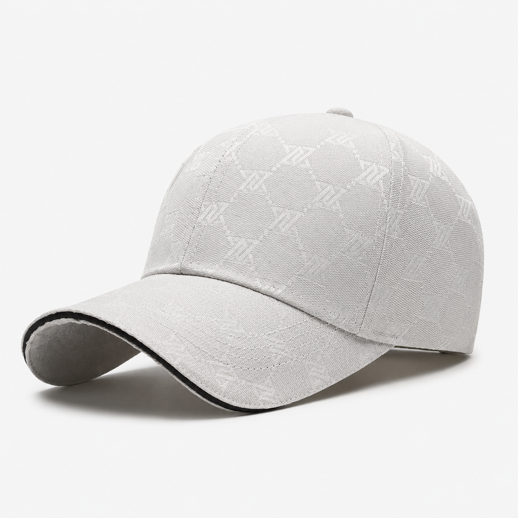 Casquette Baseball Blanche Motif Monogramme Élégant