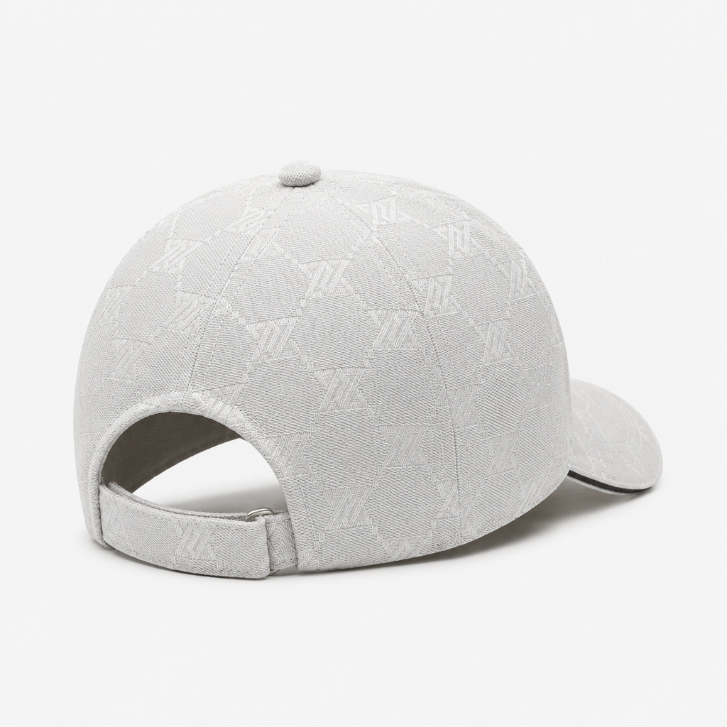 Casquette Baseball Blanche Motif Monogramme Élégant
