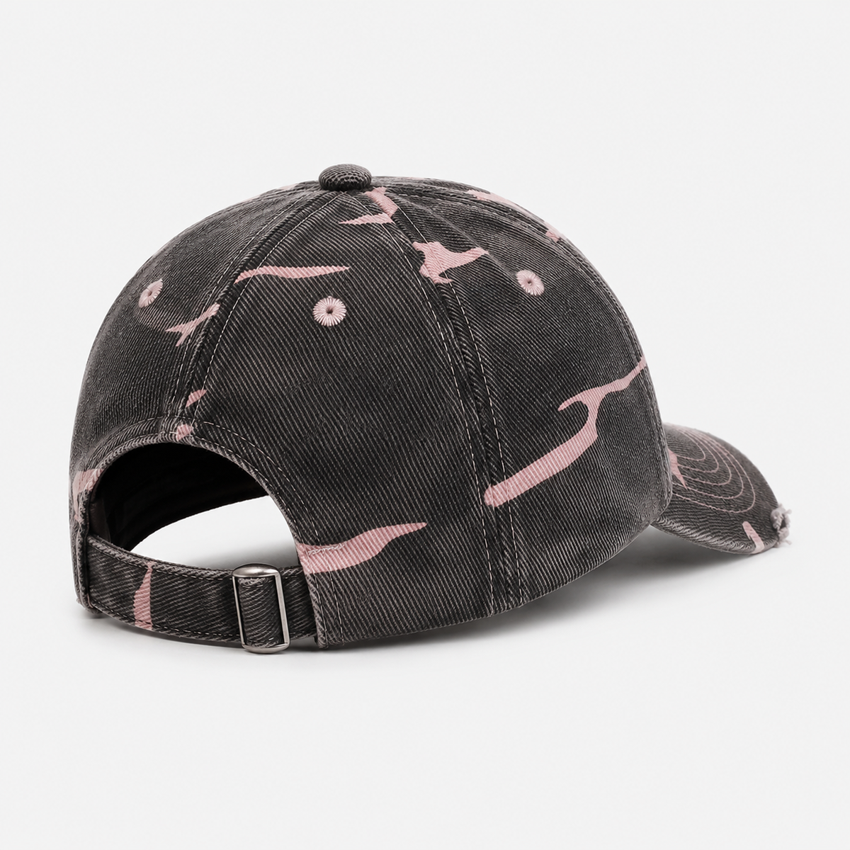 Casquette Polyester Broderie Croix Gothique Camouflage Rose
