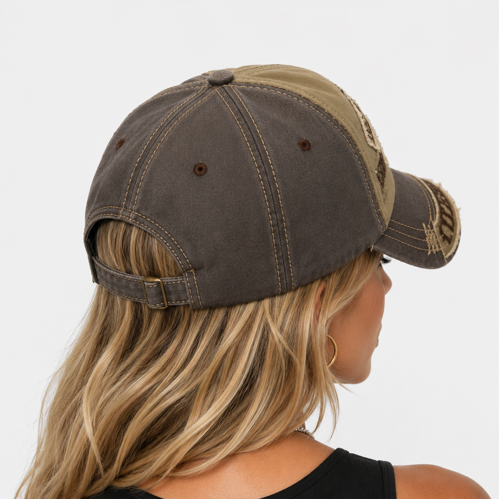 Casquette Toutes Saisons Broderie Requin Effet Usé