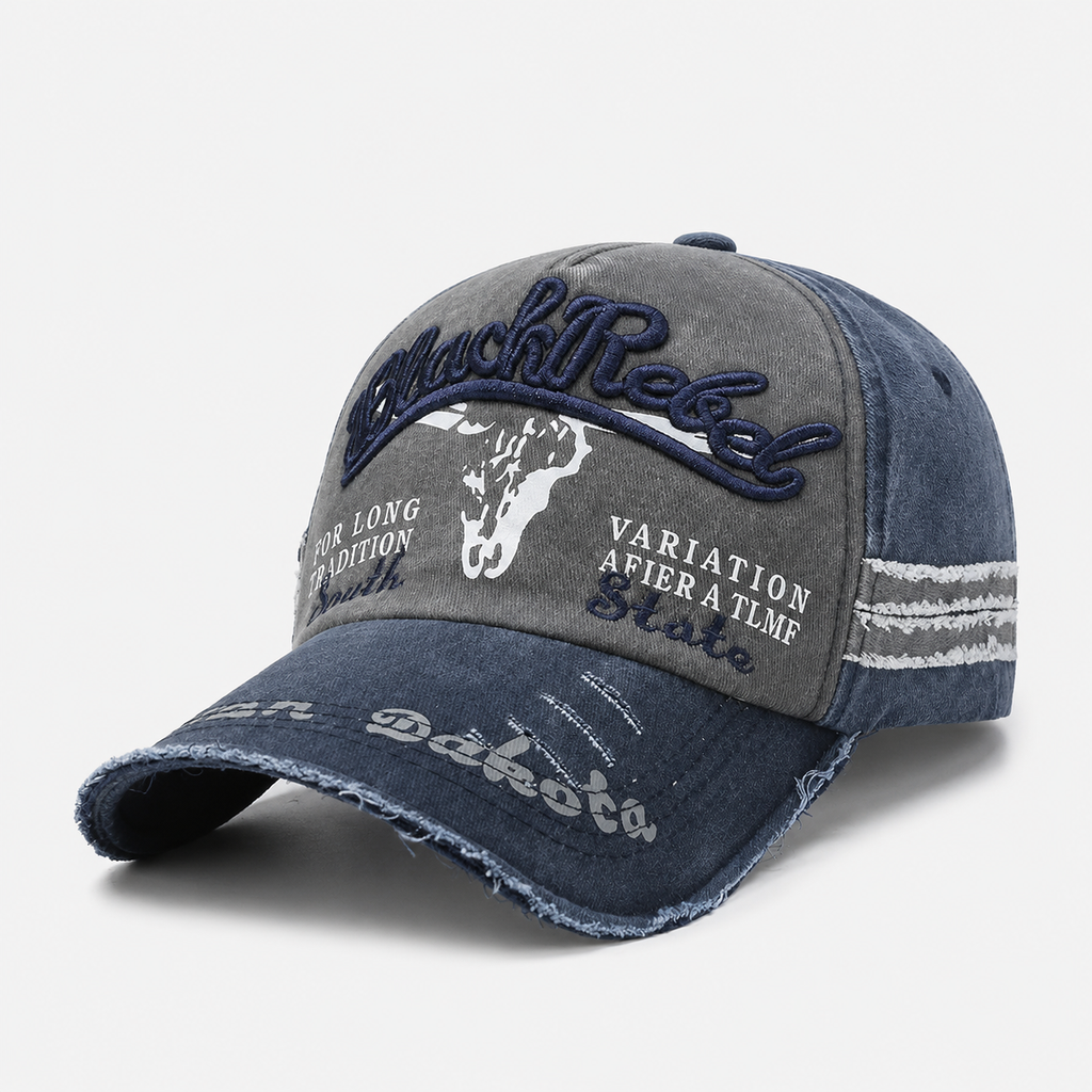 Casquette Baseball Vintage Bleue Style Rebel Unisexe
