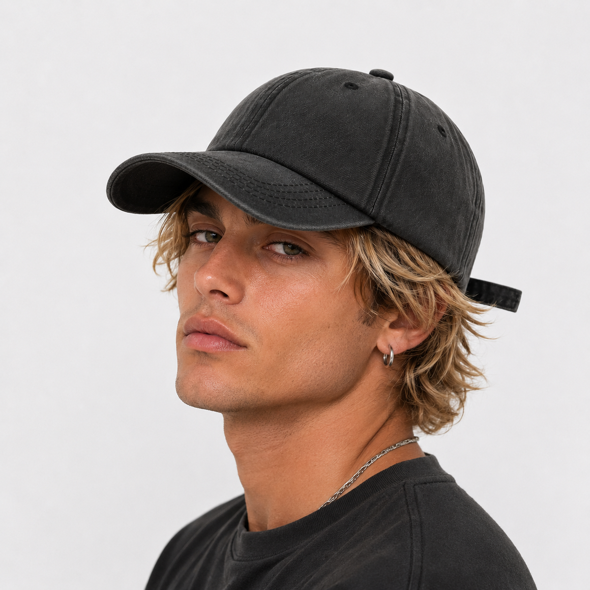 Casquette délavé Grise Denim