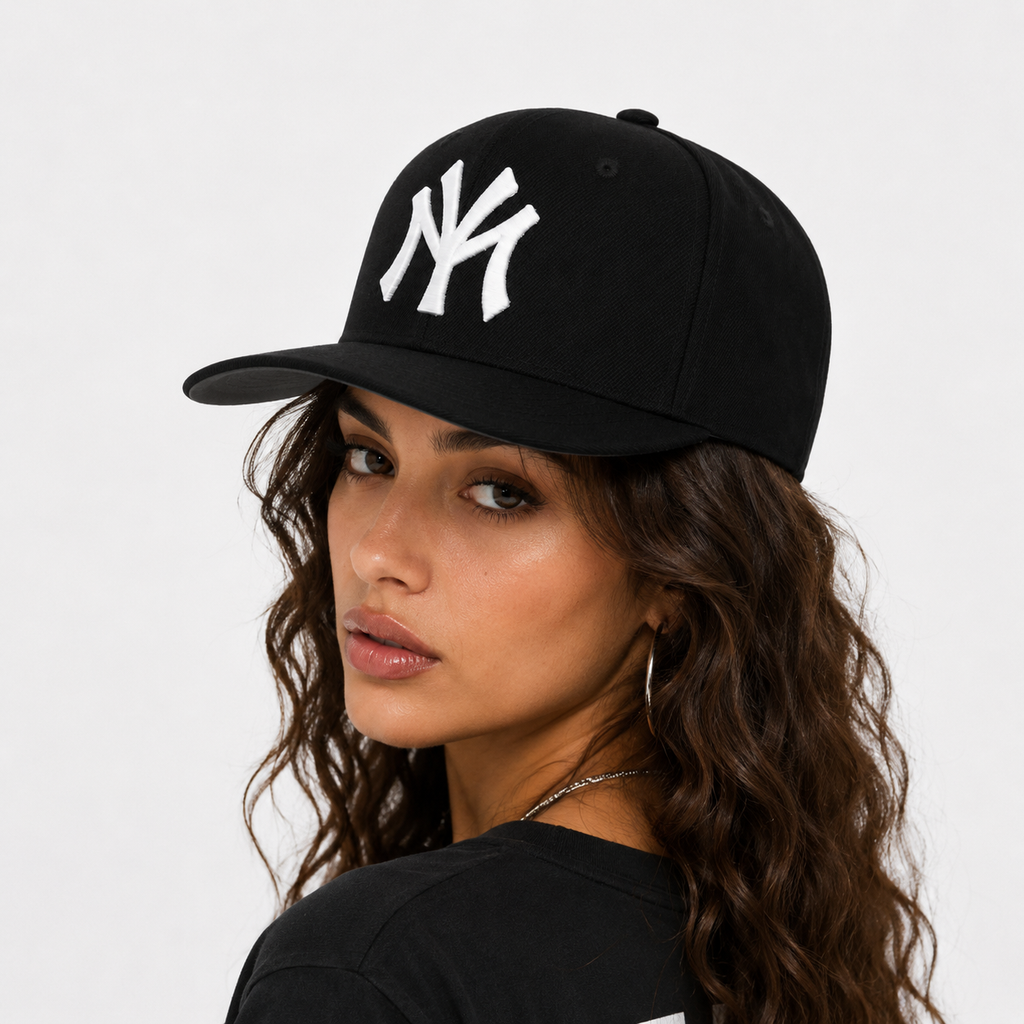 Casquette Snapback Plate Noir style NY Vintage