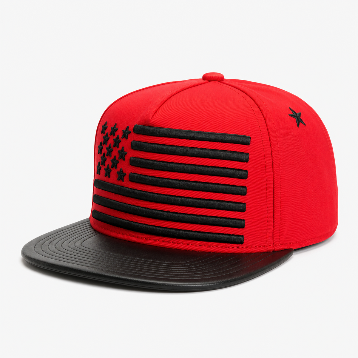 Couvre-Chef Rouge Et Noir Drapeau Américain Stylisé