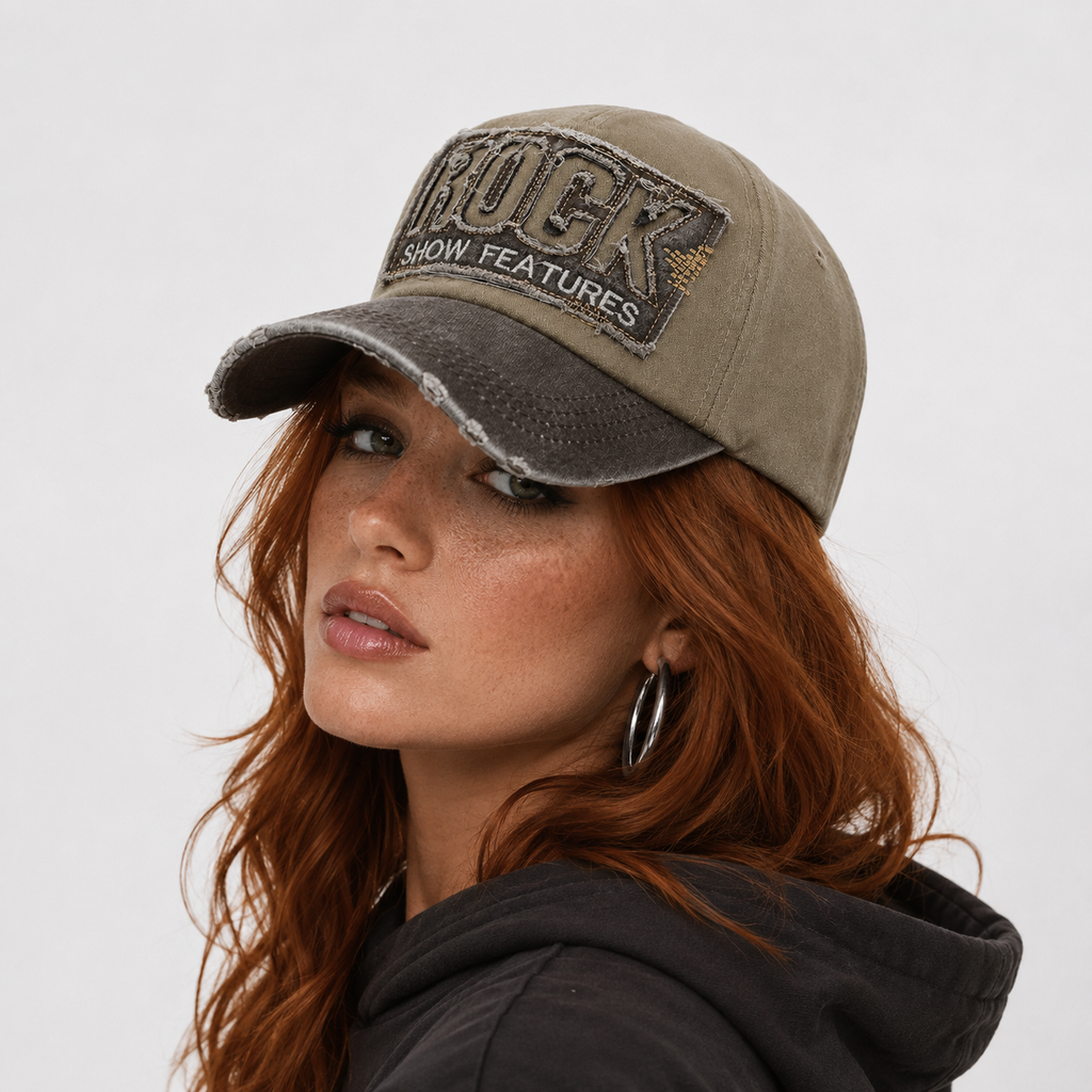 Casquette en Coton baseball Y2k khaki streetwear