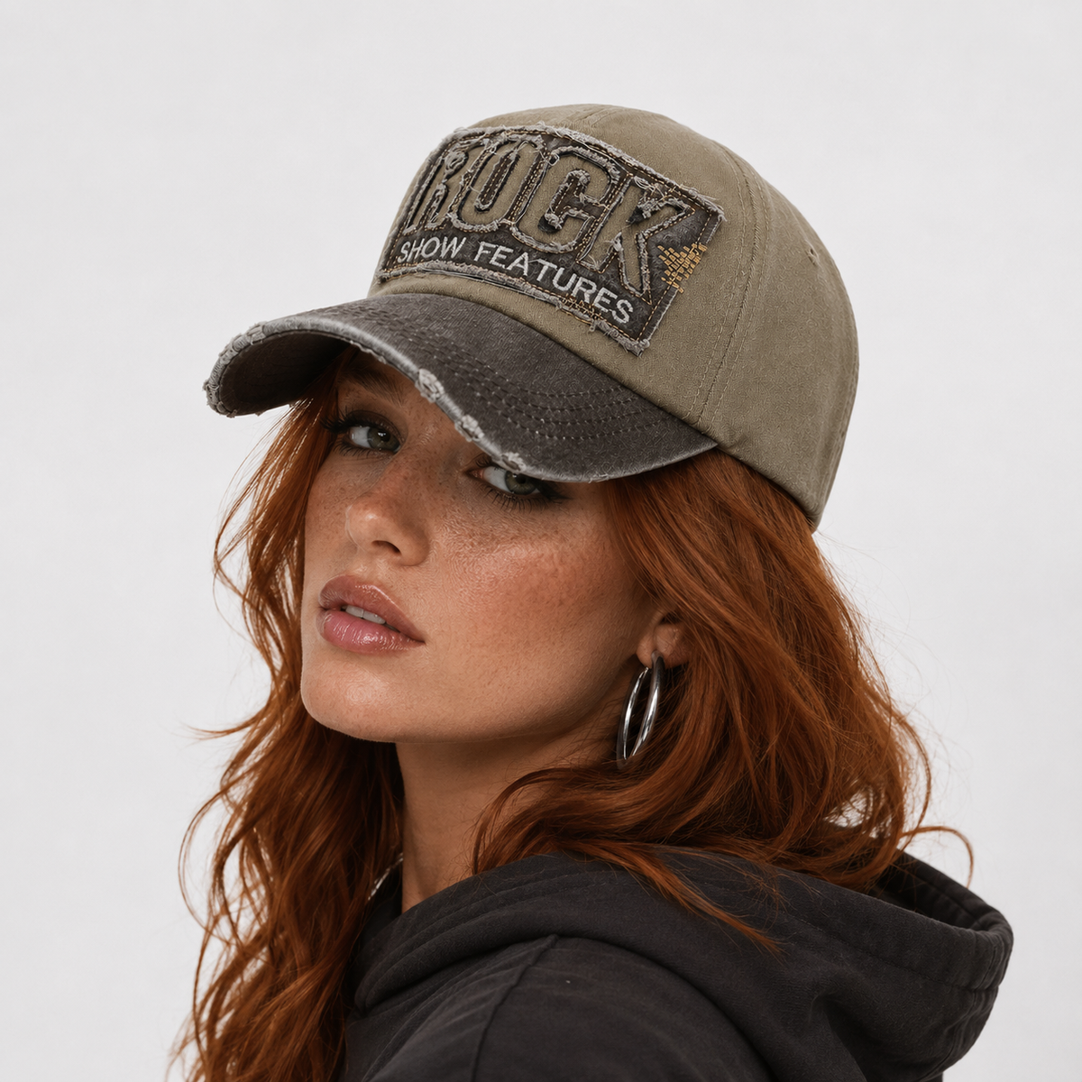 Casquette en Coton baseball Y2k khaki streetwear