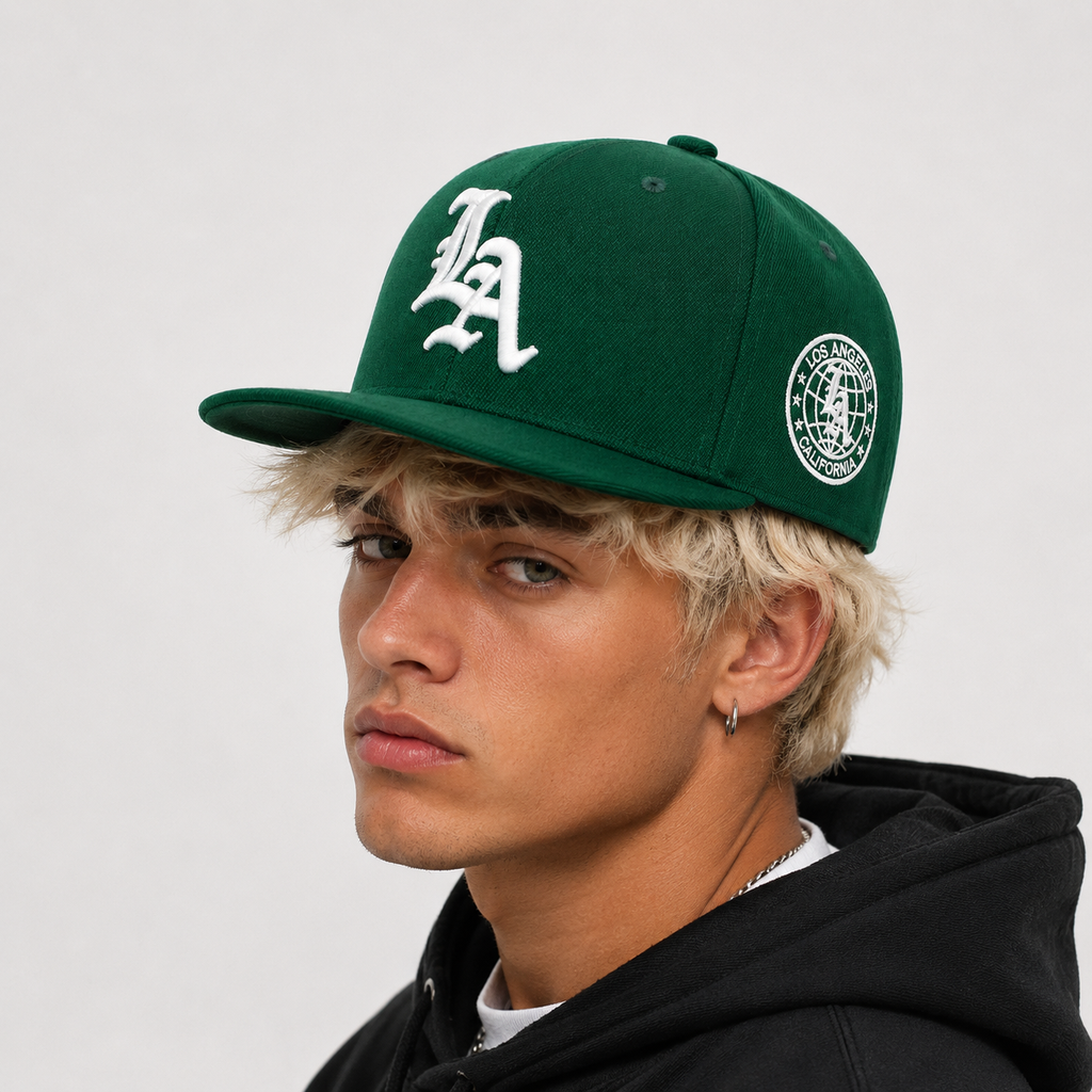 Snapback Casquette LA Verte en Coton