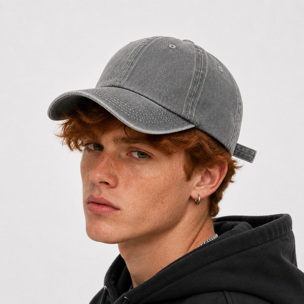 Casquette Baseball Vintage Denim Grise