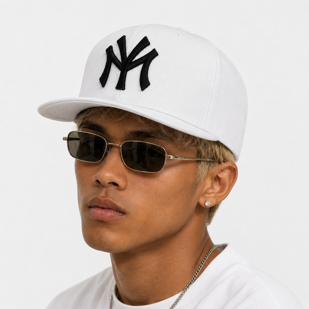 Casquette Snapback NY Blanche Logo Brodé