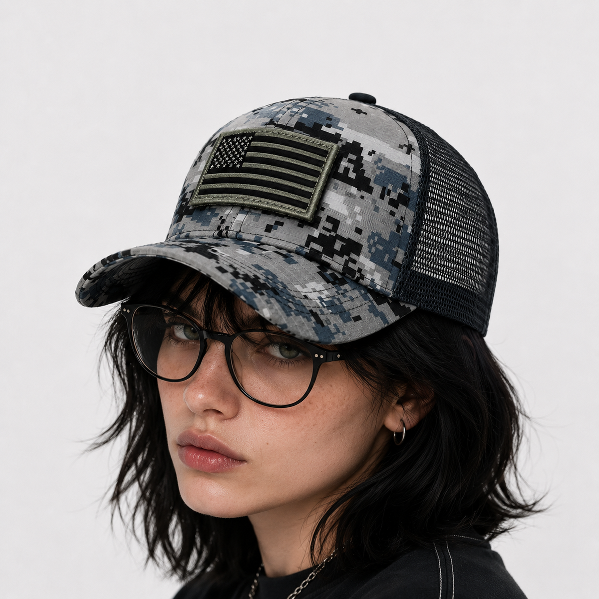 Casquette Camouflage Numérique Gris