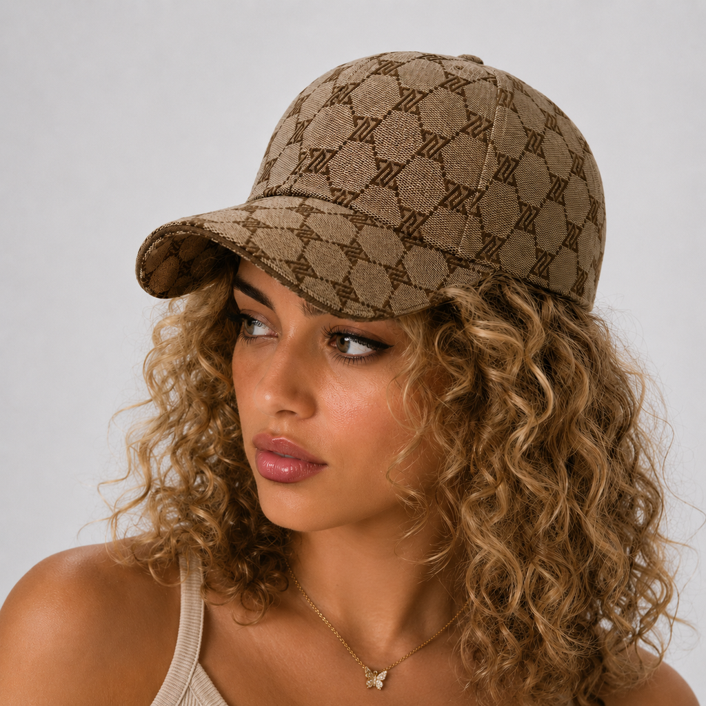 Casquette Beige Monogramme Élégante Style Luxe