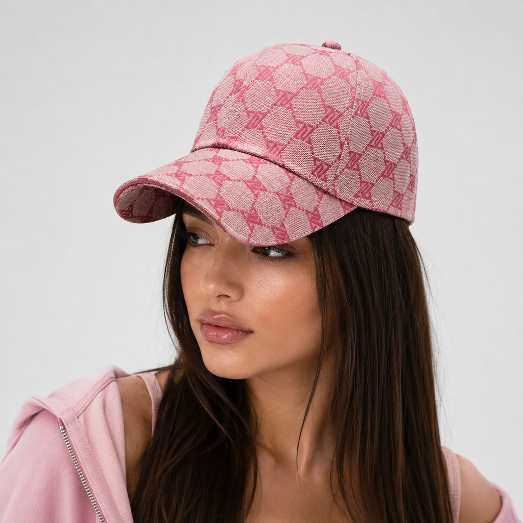 Casquette Rose Monogramme Y2K Tendance